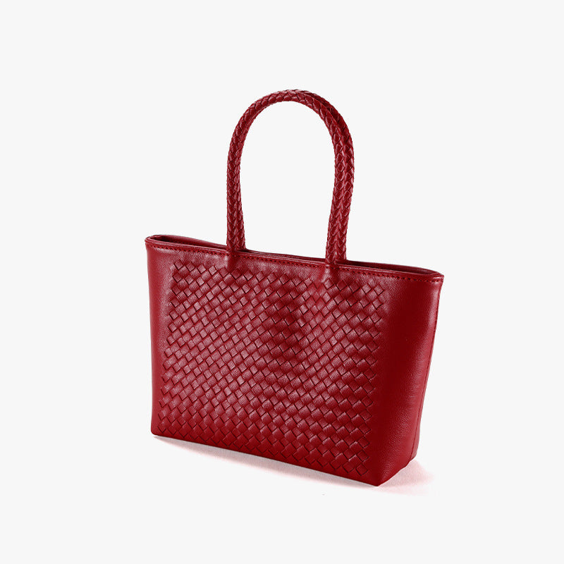 Handcrafted Spring Season Genuine Leather Shoulder Bag Minimalist Wool Bag for Women Versatile for Commuting