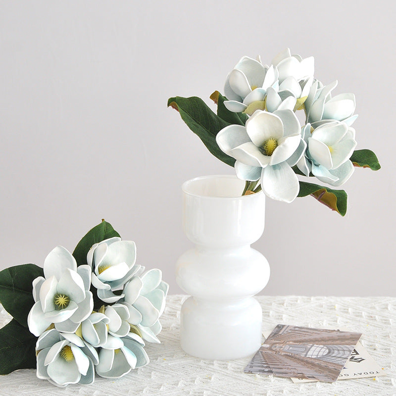 Stunning Faux Magnolia Flower Bouquet -Elegant Handmade Floral Arrangement for Home Decor, Perfect for Weddings and Special Events