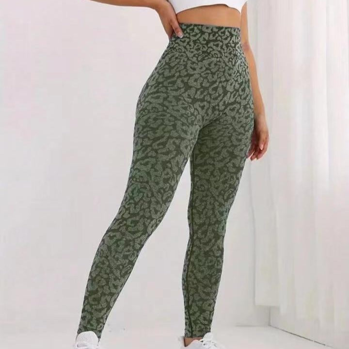 High Waisted Leopard Print Yoga Pants for Women Butt Lifting Quick Dry Fitness Leggings for Outdoor Running and High Intensity Workouts