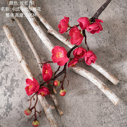 Realistic Plum Blossom Artificial Floral Decoration for Home and Wedding - Perfect for Lasting Beauty, Easy Maintenance, and Elegant Style - Model MW36856