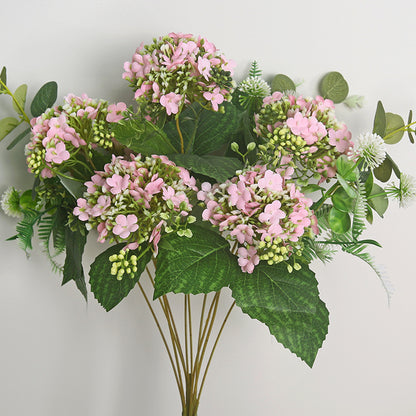 Elegant Snowball Flower Decorative Silk Hydrangea Bouquet - Perfect for Home Decor, Dining Table Arrangements, and Hotel Style Interiors