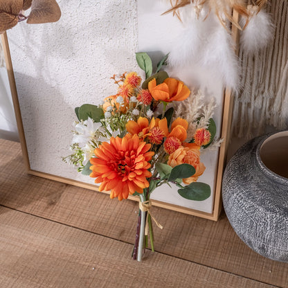 Charming Ice-Orange Floral Journal: Elegant Artificial Flower Bouquet for Home Décor, Wedding Decorations, and Stylish Wall Art - Beautiful Rose Design CF01409