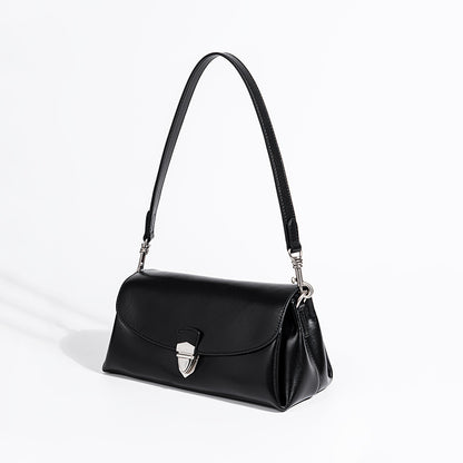 Chic Korean Aesthetic Baguette Bag Commuter Shoulder Crossbody Bag in Genuine Leather for Women for Day to Night Elegance