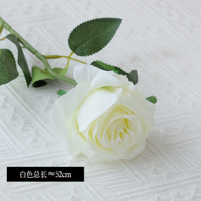 Stunning Single Silk Rose - Realistic Faux Flower for Outdoor Weddings, Valentine's Day Gifts, and Romantic Decor