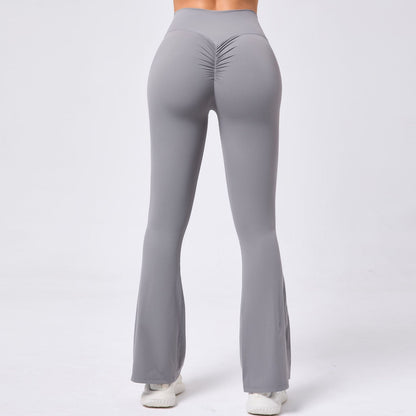 High Waisted Wide Leg Yoga Pants for Women Flattering Bootcut Design Butt Lifting for Dance Gym Workouts Style 9190