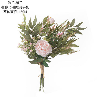 Elegant Small Peony Handcrafted Silk Flower Bouquet for Weddings - Stunning Wall Decor & Hanging Decoration (CF01133)