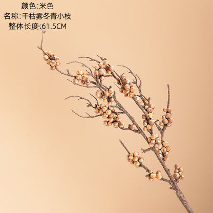 Elegant Wedding-Inspired Faux Winterberry Mini Branches - Perfect for Home Decor - Stylish Ins Aesthetic - MW82109