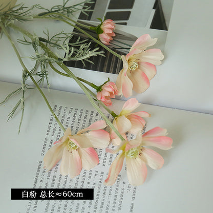 Charming Danish Cosmos and Tibetan Flowers - Single Stem Artificial Floral Decoration for a Fresh, Rustic Living Room and Wedding Decor