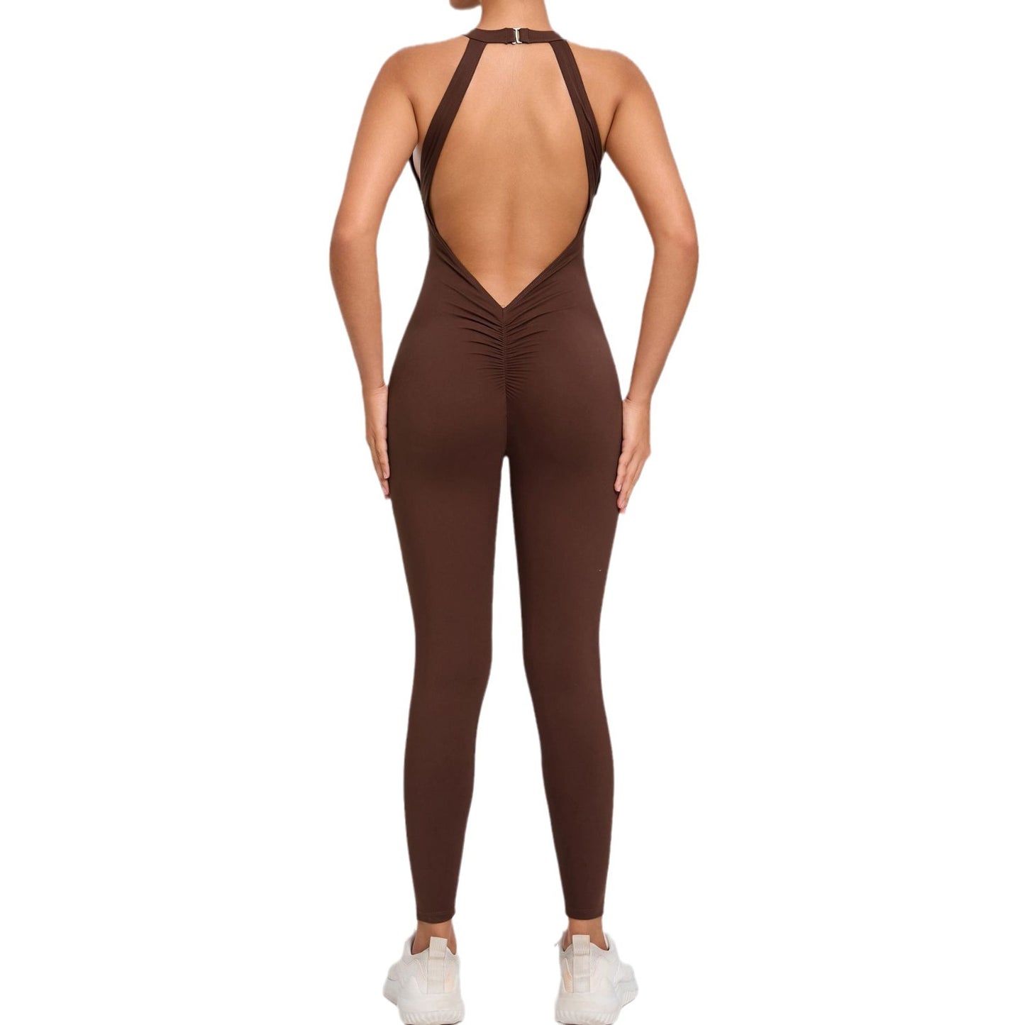 Women's Quick Dry Yoga Bodysuit Elastic Fitness Shaping Jumpsuit for Comfort and Flexibility