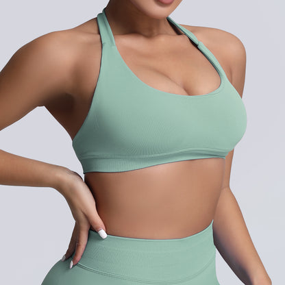 Backless Sports Bra with High Stretch Nylon for Yoga Active Wear Comfort Support for Women