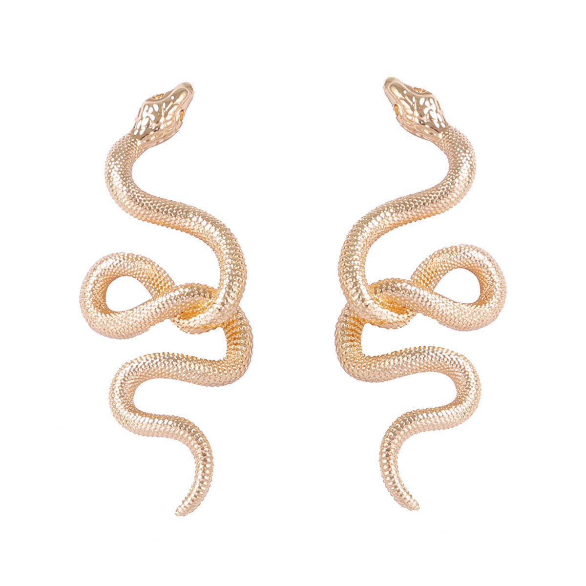 Unique Textured Animal-Inspired Statement Snake Earrings - Effortlessly Chic, Versatile Everyday Wear for a Touch of Luxurious Minimalism