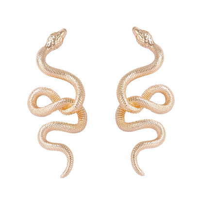Unique Textured Animal-Inspired Statement Snake Earrings - Effortlessly Chic, Versatile Everyday Wear for a Touch of Luxurious Minimalism