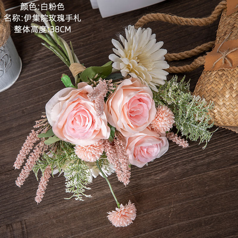 Elegant Artificial Rose Bouquet – Ijuin Rose Handcrafted Faux Floral Design for Home Décor, Wedding Decor, and Wall Art - Perfect for Special Occasions (Model CF01201)