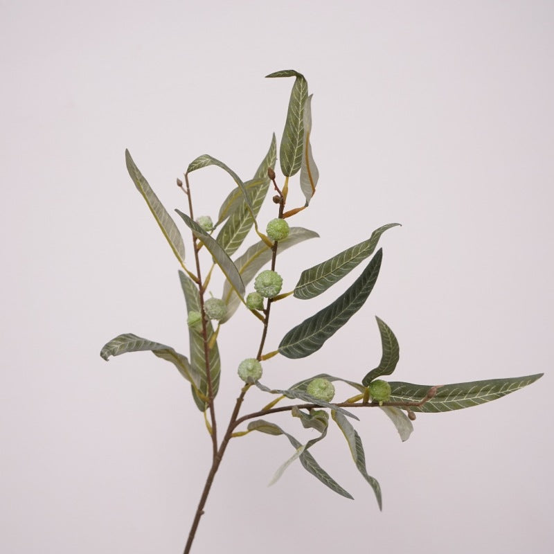 Lifelike Green Eucalyptus Leaves & Willow-Leaf Arrangement for Wedding Decor and Photography Props - Perfect for Floral Designs and Events