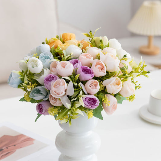 Stunning 10-Peony Silk Flower Bouquet - Life-like Artificial Peony Arrangement Perfect for Home Décor and Special Occasions