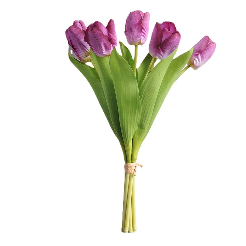 Realistic Silk Tulip Faux Flowers - Moisture-Resistant Fabric with Soft Touch for Hotel & Home Décor, Perfect for Photography and Creative Floral Arrangements