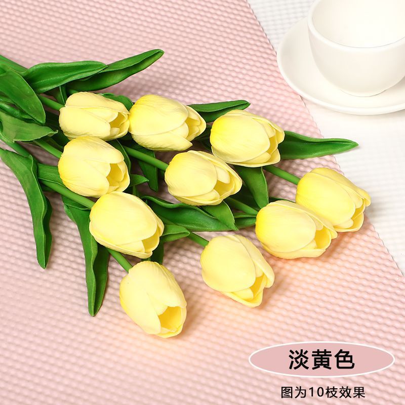 Realistic PU Tulip Artificial Flower Bouquet - Perfect Photo Prop and Elegant Home Décor for Living Room Floral Arrangements