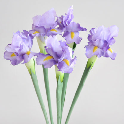 Single Stem Irish-Inspired Faux Flower for Home Décor - Elegant Iris Blossom for Living Room Fresh Floral Arrangement