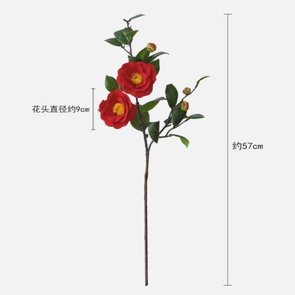 Stunning Artificial Mountain Camellia Floral Arrangement - Perfect Korean-Style Home Décor for Living Rooms and Decorative Displays