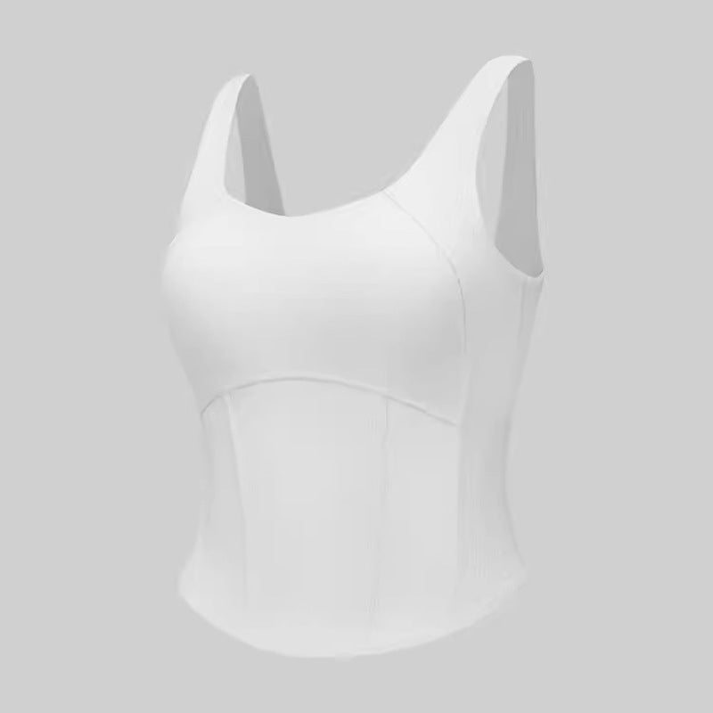 High Performance Women's Threaded Yoga Top Breathable Stretchy Versatile Sports Bra with Built In Padding for Comfort During Workouts