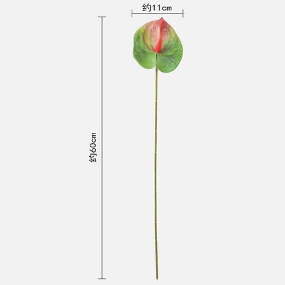 Realistic 3D Printed Red Anthurium Flower Bouquet - Touch-Sensitive Design for Home Decor, Living Room Accent, and Flower Arrangement Inspiration with White Anthurium and Green Leaves