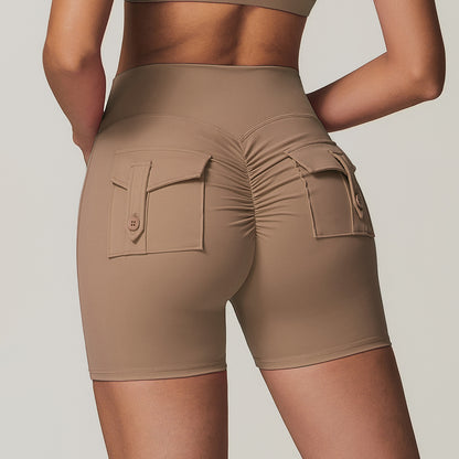 High Waisted Yoga Shorts with Pockets for Comfort and Support Butt Lifting Athletic Leggings 8882