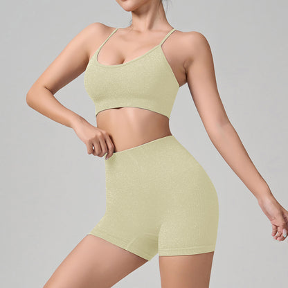 Elevate Your Workout with Our Women's Yoga Set Sculpting Yoga Bra and High Waisted Workout Shorts for Comfort and Style