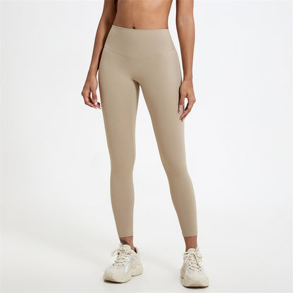 V Shaped Waist Enhancing Yoga Pants for Outdoor Pilates and Running and Comfortable Fitness Leggings with No Creep Seam Design