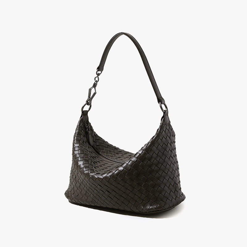 Luxury Handcrafted Braided Sheepskin Crossbody Bag for Women Versatile Genuine Leather Tote and Handbag