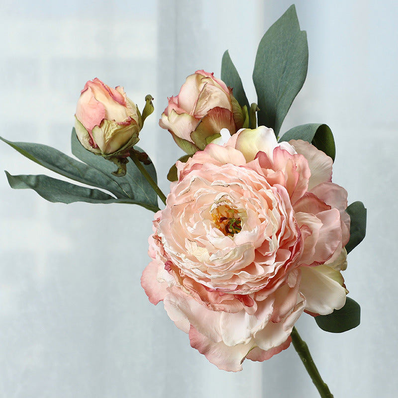 Luxury 28-Layer Baked Edge Peony Flowers - Stunning Faux Floral Home Decor for Living Room and Wedding Celebrations