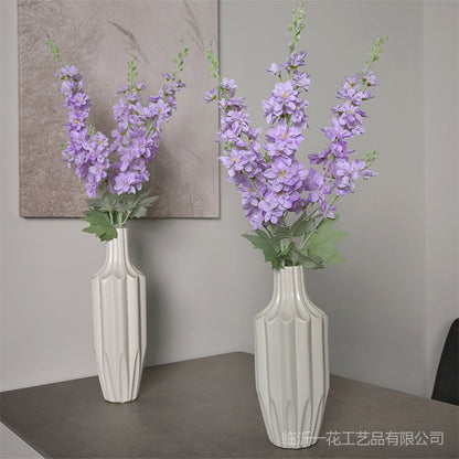 Modern Minimalist Faux Flower Delphinium Decor - Stunning Silk Flower Arrangement for Living Room Tables, Ideal for Home Decor and Photography Props