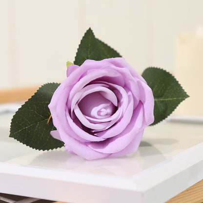 Realistic Velvet Rose Artificial Flower - Single Pearl Rose for Valentine's Day, Weddings, and Home Decor - Elegant Faux Floral Arrangement for Lasting Beauty