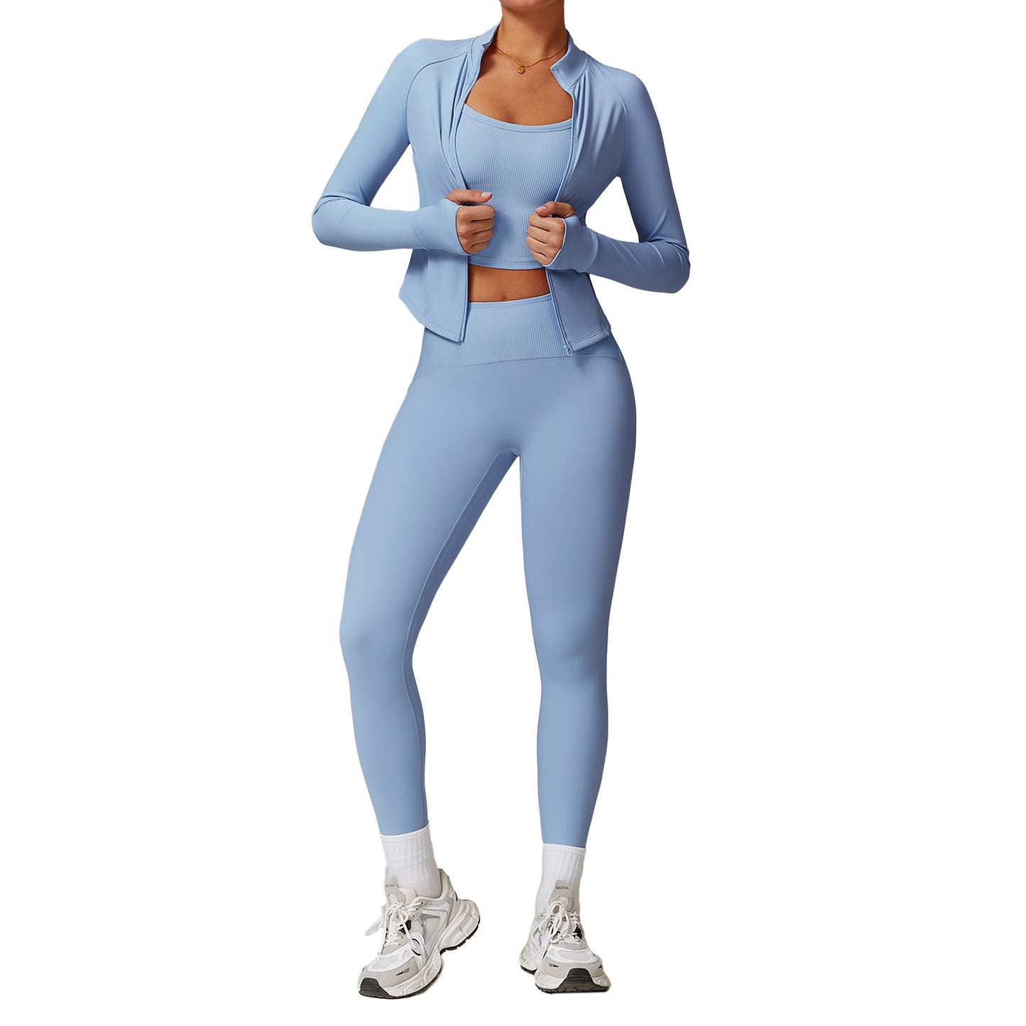 High Waisted Seamless Long Sleeve Yoga Set for Women for Outdoor Running and Fitness Activities Comfortable and Breathable Workout Clothing 8889