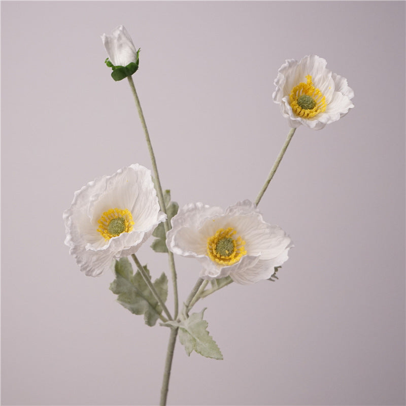 Icelandic Faux Floral Arrangement with Luxurious Soft Touch, Ideal for Home Decor & Photography Props - Beautiful Poppy Design for Lasting Moisture Retention