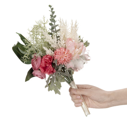 Elegant Handheld Flower Bouquet for Brides - Realistic Faux Floral Greenery for Wedding Decor - INSMW99324