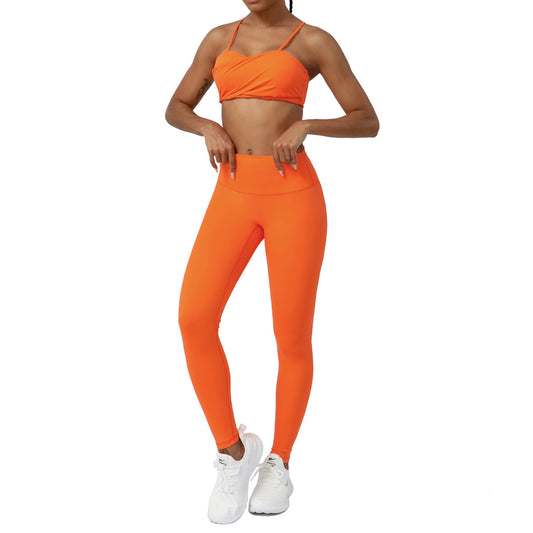 High Waisted Peach Butt Yoga Set Quick Dry Breathable Workout Outfit for Women for Fitness and Gym Activities