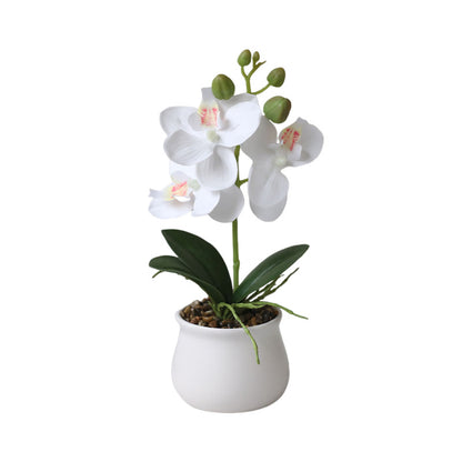 Realistic Touch Faux Orchid Potted Plant – Elegant Magnolia Simulation Flower Arrangement for Home, Office, Dining Room, and Living Room Décor