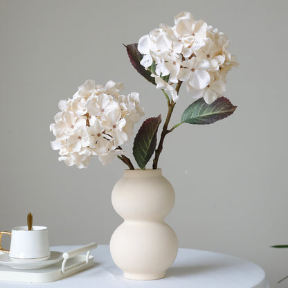 Luxury Faux Flower Arrangement for Living Room and Dining Table - Elegant Single Stem Hydrangea in Artistic Vase - Perfect for Home Decor and Event Styling