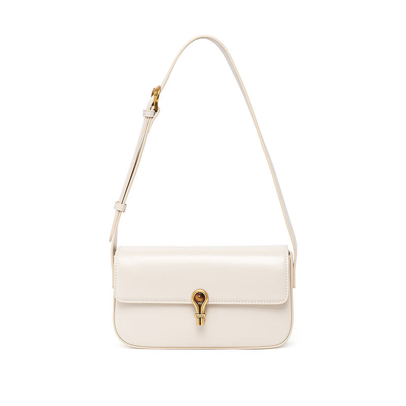 Genuine Leather Mini Square Crossbody Bag Tofu Bag Design Versatile Shoulder and Underarm Options for Daily Wear