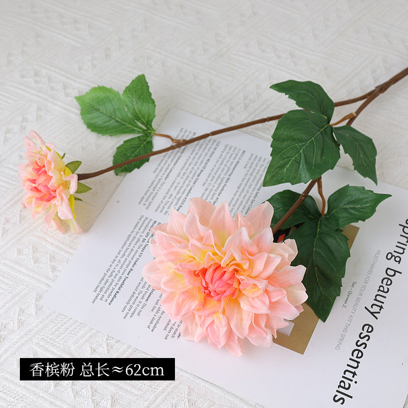 Realistic Touch Moisturized Double-Headed Dahlia Artificial Flowers for Stunning Wedding Archway and Home Decor