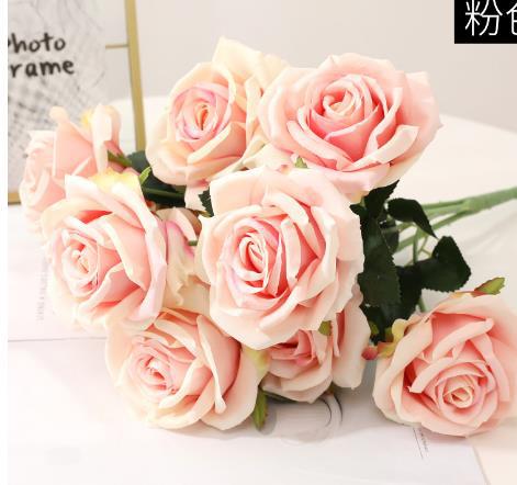 Stunning 10-Piece Faux Rose Bouquet - Perfect for Home Decor, Weddings, and Special Events - Lifelike Artificial Flowers for Lasting Beauty