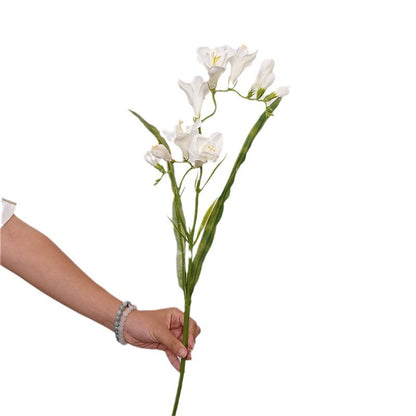 Realistic Fragrant White Lily Silk Flowers - Perfect for Country-Themed Weddings, Photography Props, and Charming Home Décor for Dining Tables