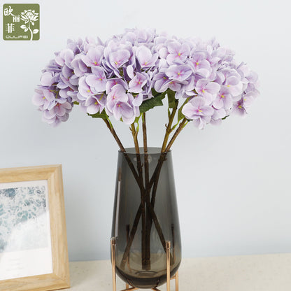 Realistic Touch Hydrangea Artificial Flower Arrangement - Indoor Decorative Faux Bouquet with 3D Printed Design for Home and Office Décor