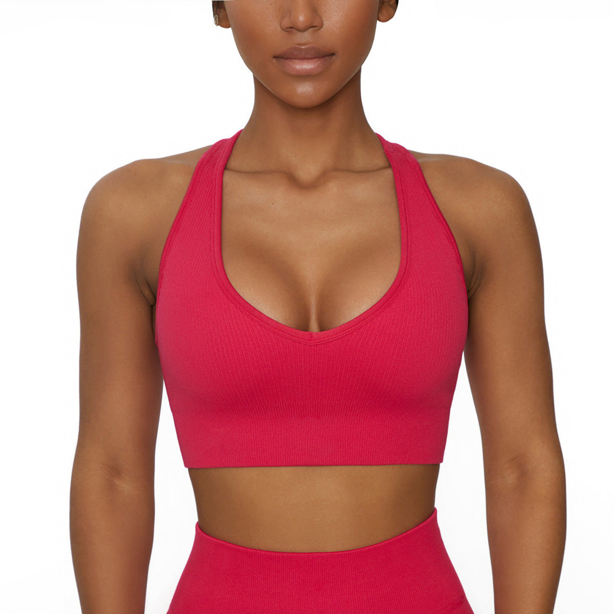 Seamless Women's Yoga Outfit Sports Bra and High Waisted Leggings Set for Comfort and Support in Your Workout Routine