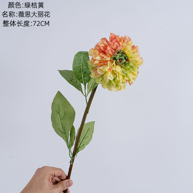 Vivid Green Artificial Dahlia Flowers for Wedding and Home Decor - Trendy INS Style Decoration (Model DY1-874A) - Perfect for Events and Floral Arrangements