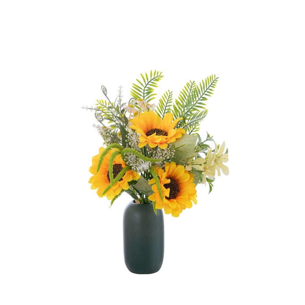 Breezy Sunflower Handcrafted Faux Floral Bouquet – Perfect for Home Decor & Wedding Celebrations | Elegant Wall Decoration CF02012