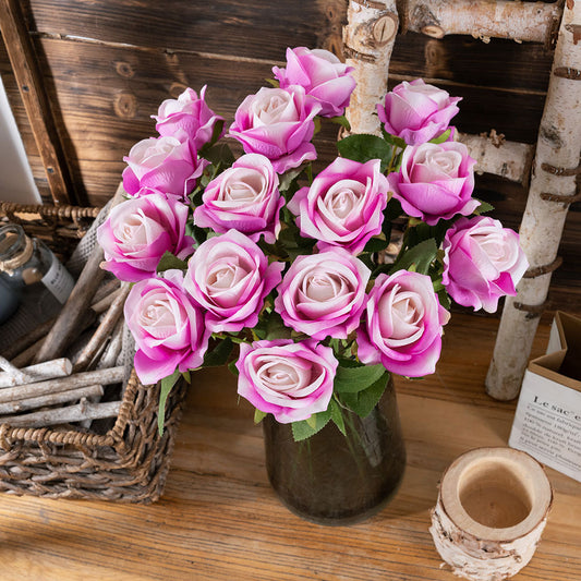 Luxurious Velvet Rose Faux Flowers with Pearl Accents – Stunning Home Decor for Holidays and Weddings – MW03339