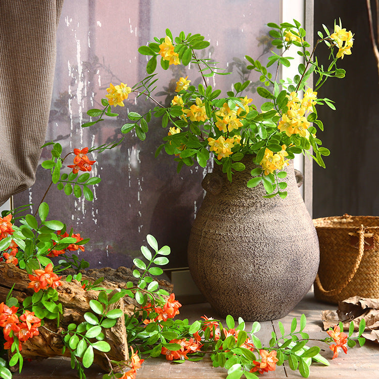 Vibrant Faux Four-Pronged Single Branch Edamame Bean Andromeda Blossom - Elegant Artificial Floral Home Décor Arrangement for Stylish Interiors