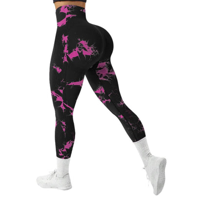 Tie Dye High Waisted Yoga Pants for Women for Outdoor Sports Running and Fitness Quick Dry Butt Lifting and Sleek Compression Leggings