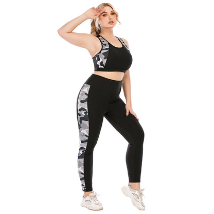 Plus Size Fitness Outfit Set Yoga Apparel with High Performance Leggings and Sports Bra for Comfort Ideal for Active Women AU TIME Sports Style 12059 12060